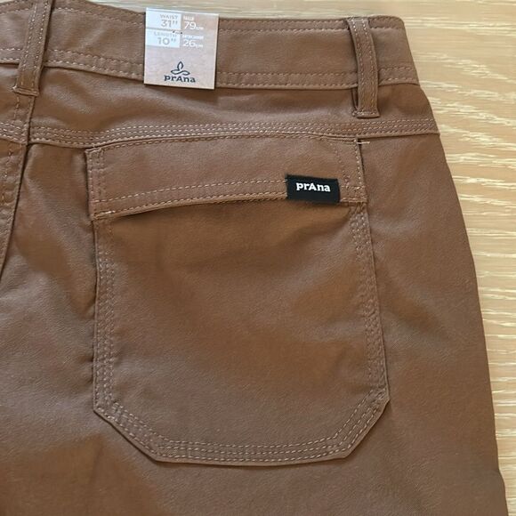 PrAna Stretch Zion Shorts II Color: Sepia 10 inch length, Size 31, NWT - Picture 6 of 12
